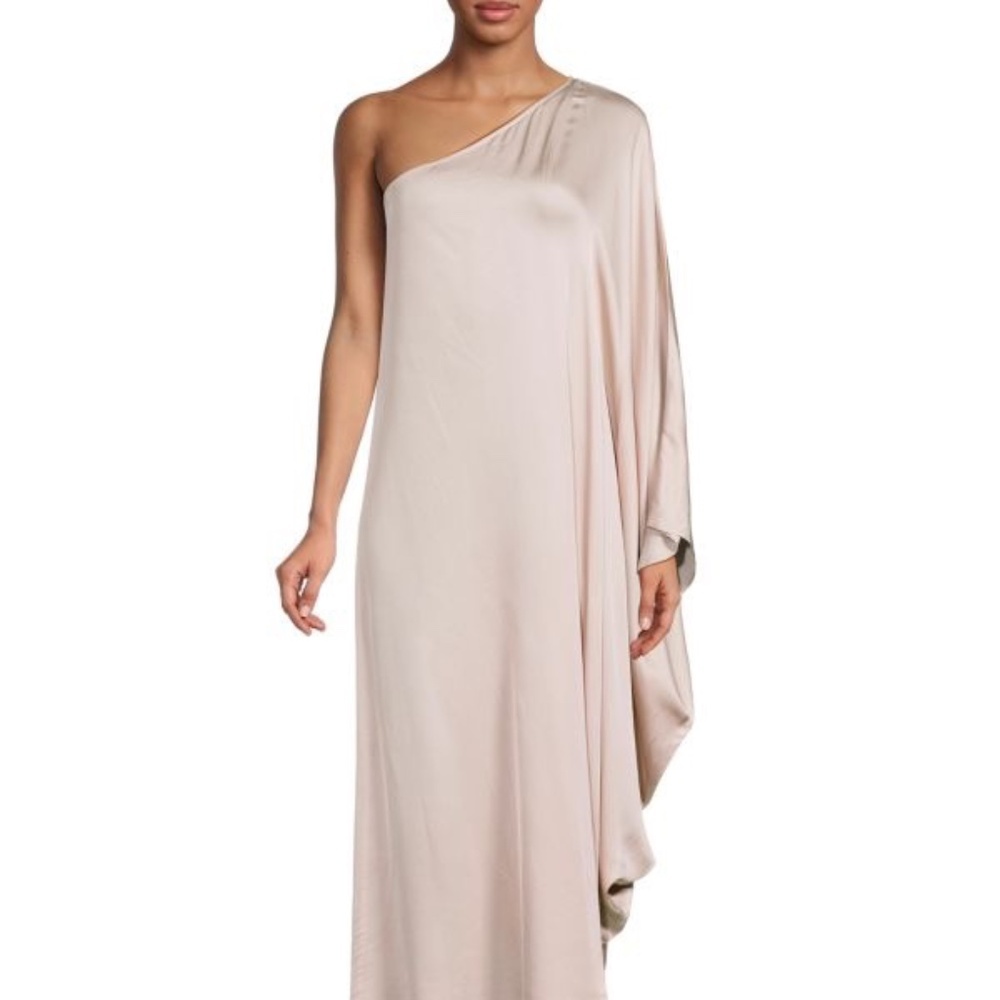 L'AGENCE Selena Asymmetric Satin Dress